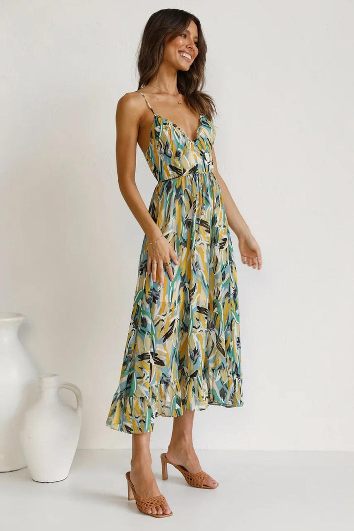 Dana | Women's Summer Midi Printed Flowing Dress