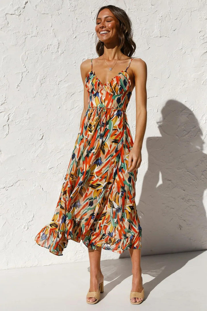 Dana | Women's Summer Midi Printed Flowing Dress
