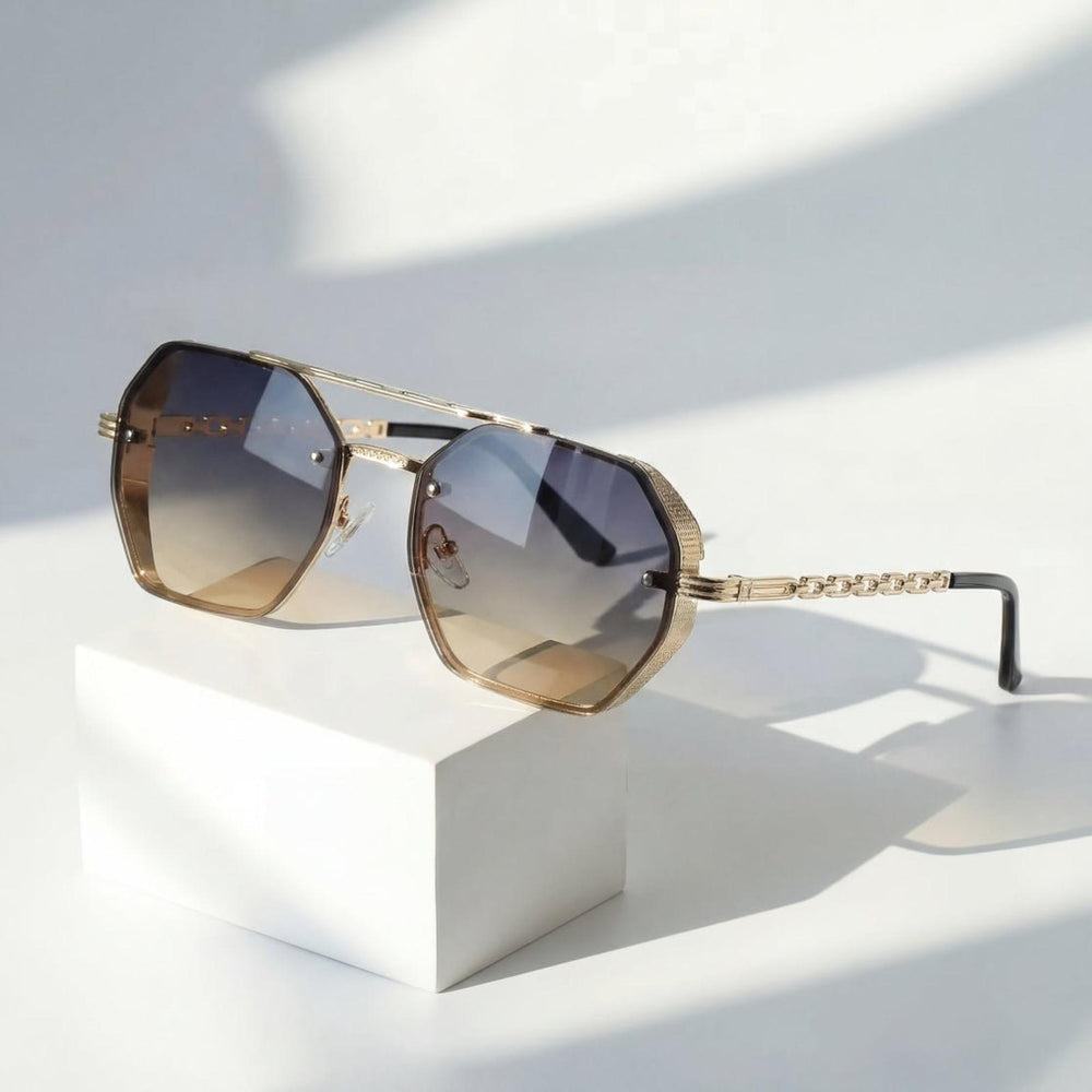 Daniel | Sunglasses Gradient Gold Chain Aviator UV400 Protection