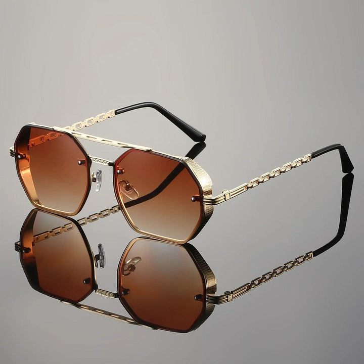 Daniel | Sunglasses Gradient Gold Chain Aviator UV400 Protection