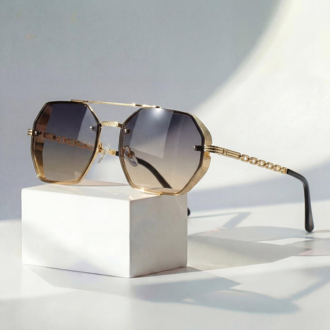 Daniel | Sunglasses Gradient Gold Chain Aviator UV400 Protection