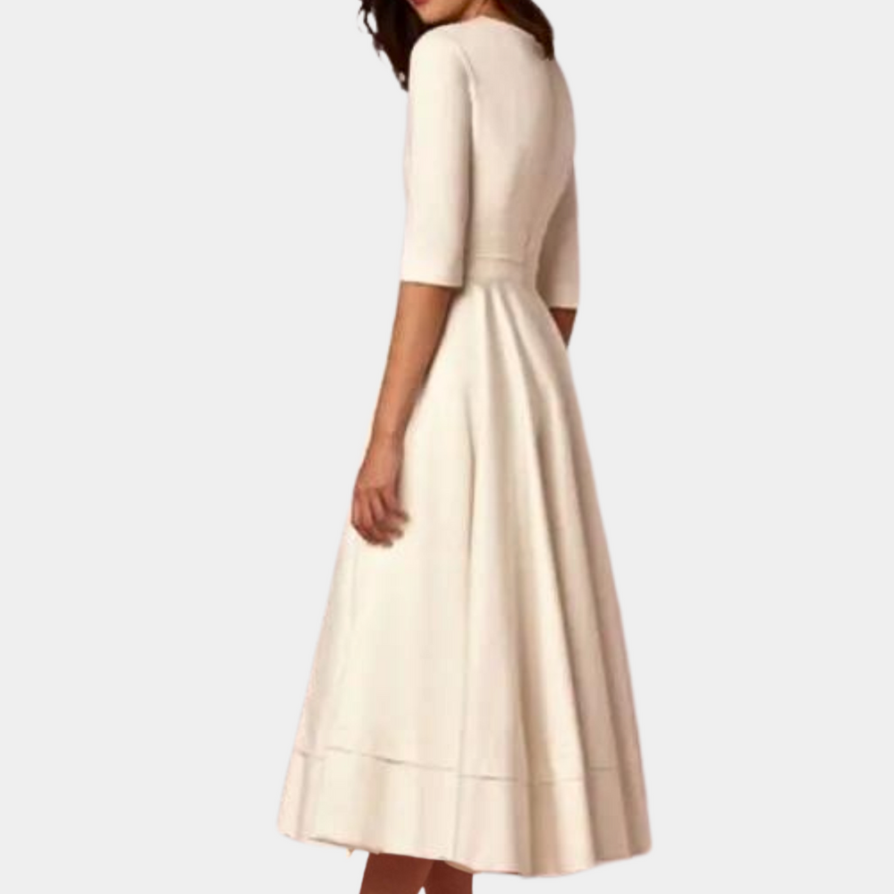Danielle | Women's A-Line V Neck Elegant Midi Dress