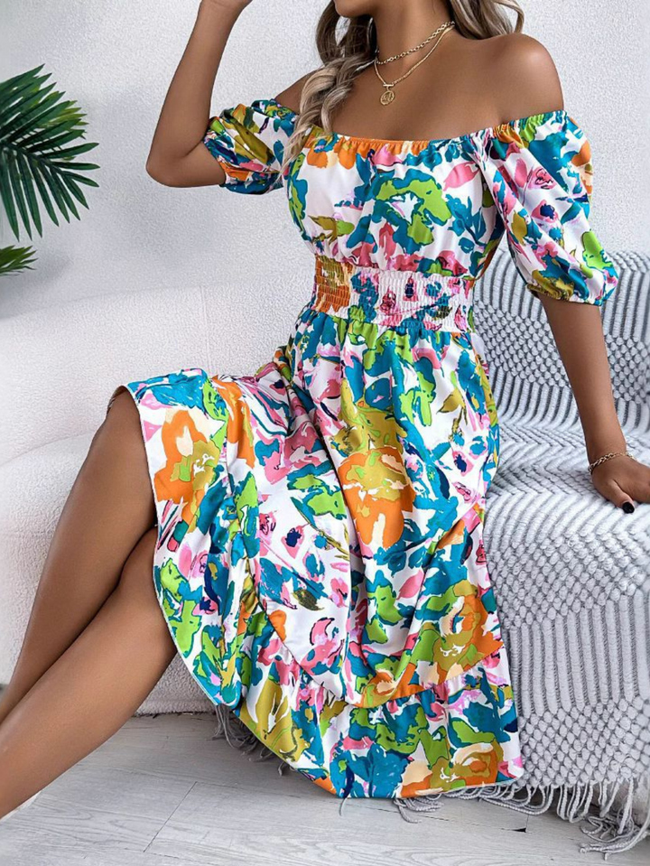 Danielle | Women's Boho Off Shoulder Midi Dress