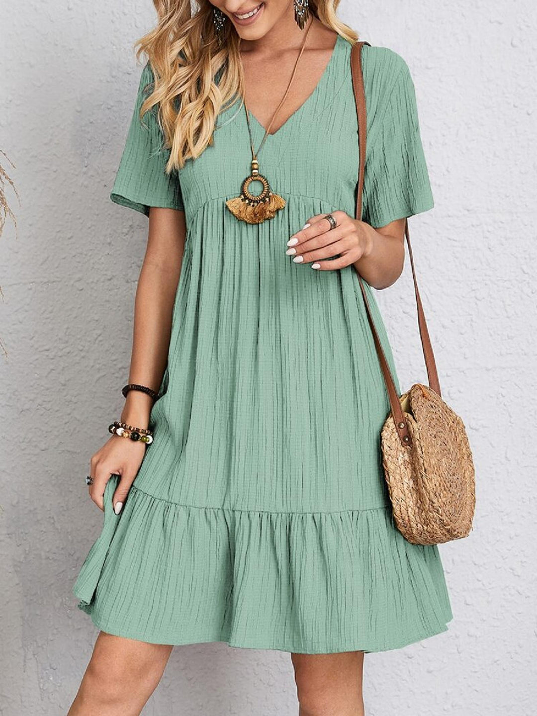 Donna | Women's Short Sleeve Mini Summer Dress