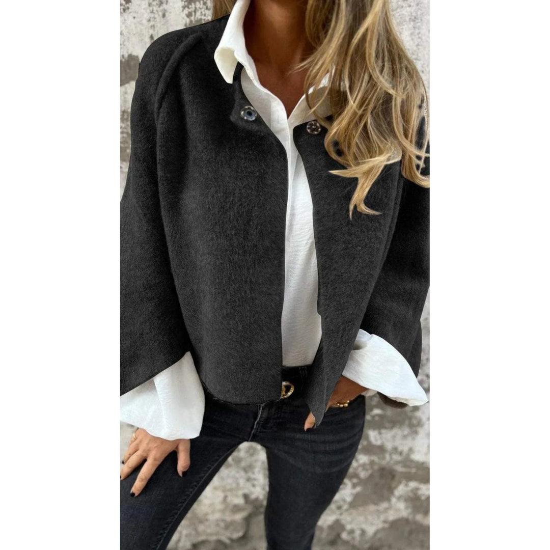 Eleanor | Plus Size Wool Cardigan Round Neck Long Sleeve Button Front