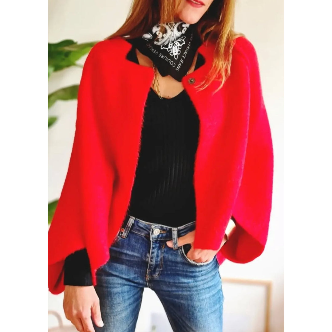 Eleanor | Plus Size Wool Cardigan Round Neck Long Sleeve Button Front