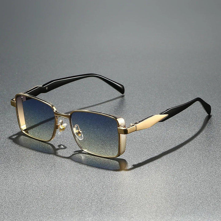 Eleanor | Sunglasses Square Frame Metal Gold Rectangle UV400