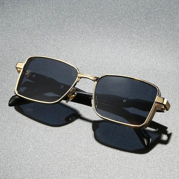 Eleanor | Sunglasses Square Frame Metal Gold Rectangle UV400