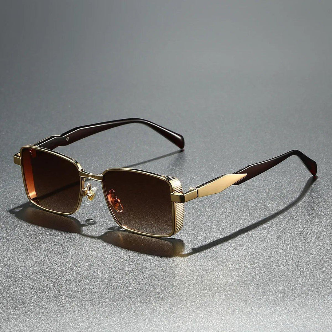 Eleanor | Sunglasses Square Frame Metal Gold Rectangle UV400