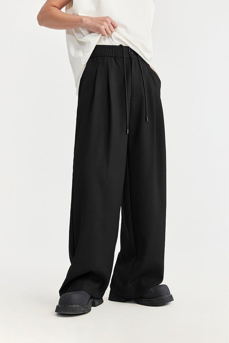Elijah | Men's Linen Wide Leg Drawstring Pants Pleated Relaxed Fit