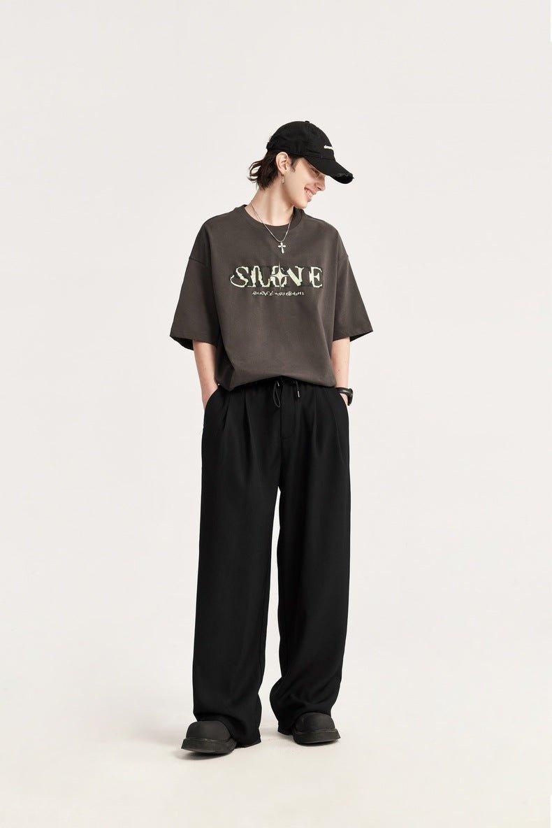 Elijah | Men's Linen Wide Leg Drawstring Pants Pleated Relaxed Fit