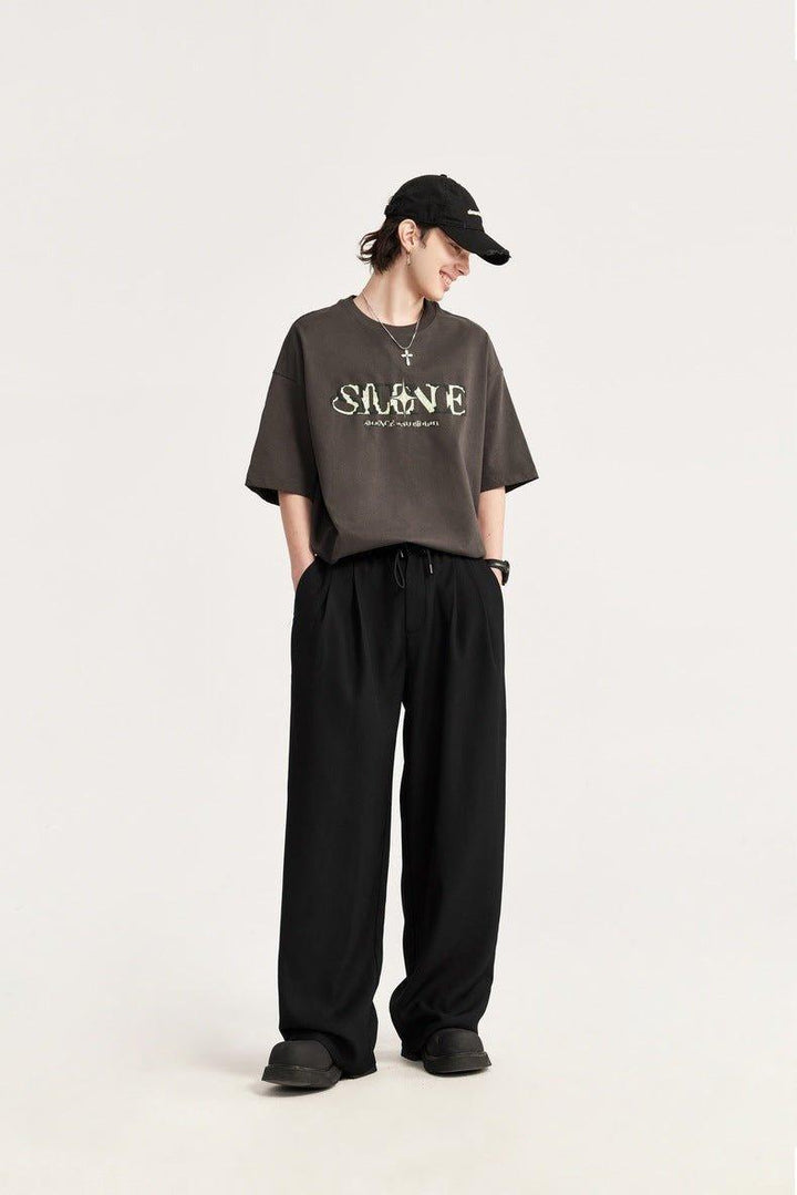 Elijah | Men's Linen Wide Leg Drawstring Pants Pleated Relaxed Fit