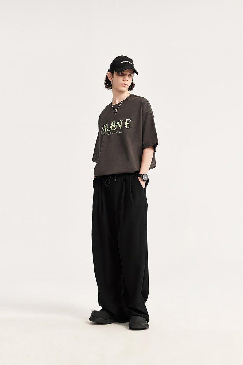 Elijah | Men's Linen Wide Leg Drawstring Pants Pleated Relaxed Fit