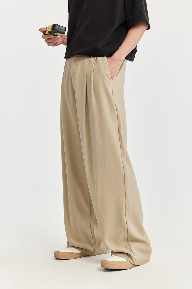 Elijah | Men's Linen Wide Leg Drawstring Pants Pleated Relaxed Fit