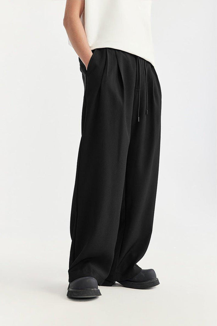 Elijah | Men's Linen Wide Leg Drawstring Pants Pleated Relaxed Fit
