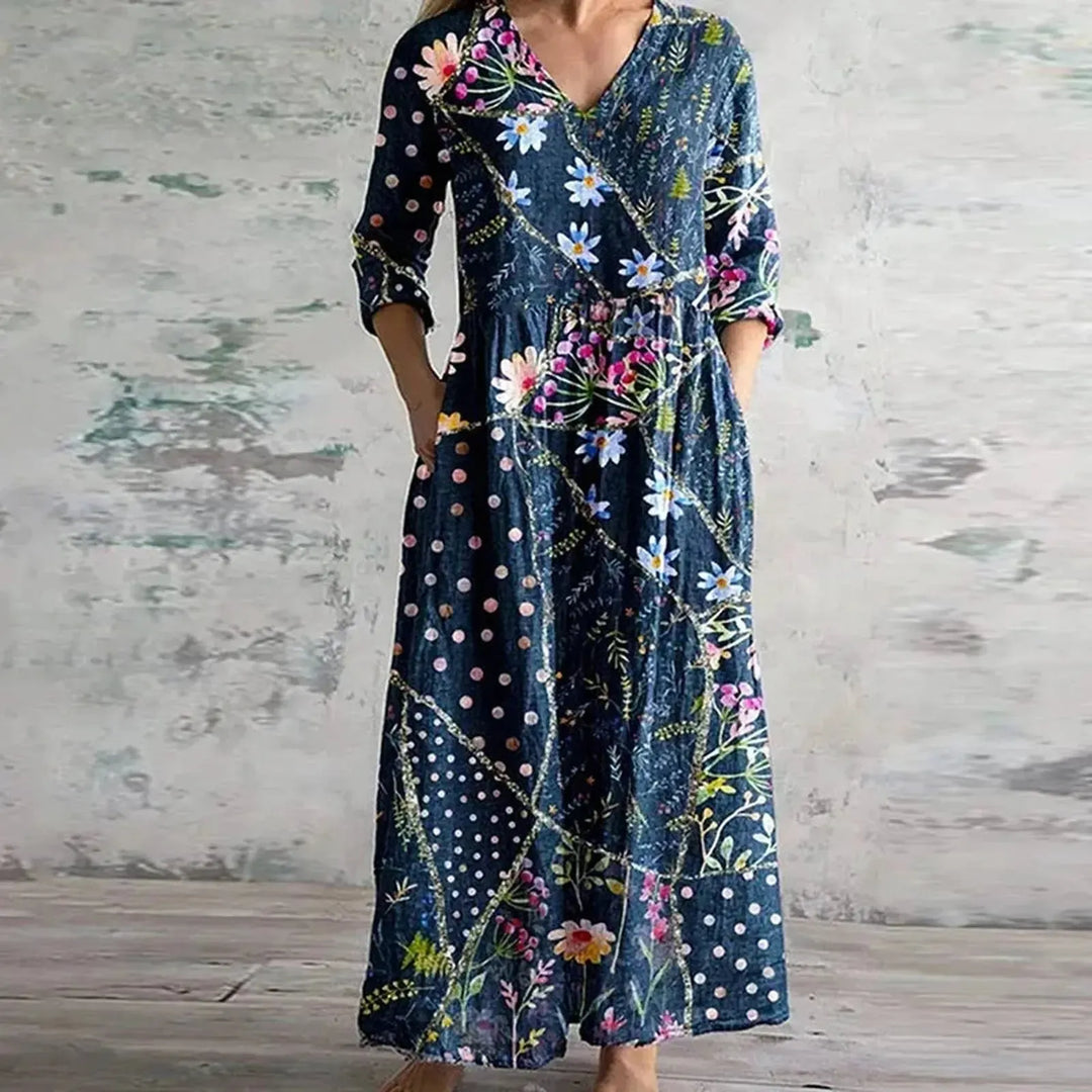 Elizabeth | Women’s Summer Maxi Patchwork Floral Dress