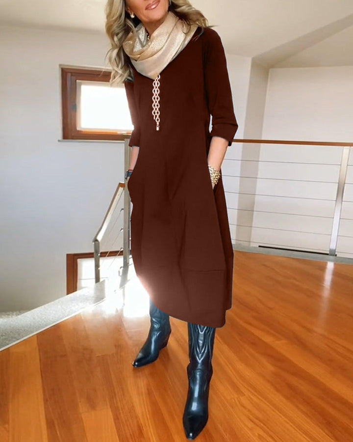 Ella | Women’s Summer Midi Minimal Pocket Dress