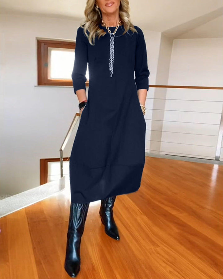 Ella | Women’s Summer Midi Minimal Pocket Dress