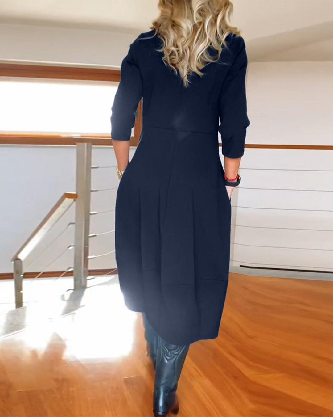 Ella | Women’s Summer Midi Minimal Pocket Dress