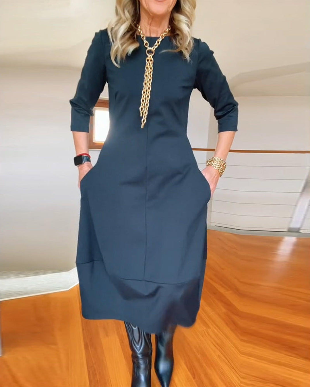 Ella | Women’s Summer Midi Minimal Pocket Dress