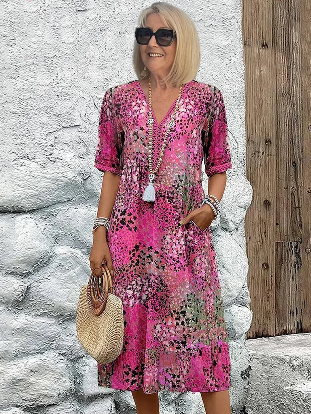 Ella | Women’s Summer Midi Printed Boho Dress