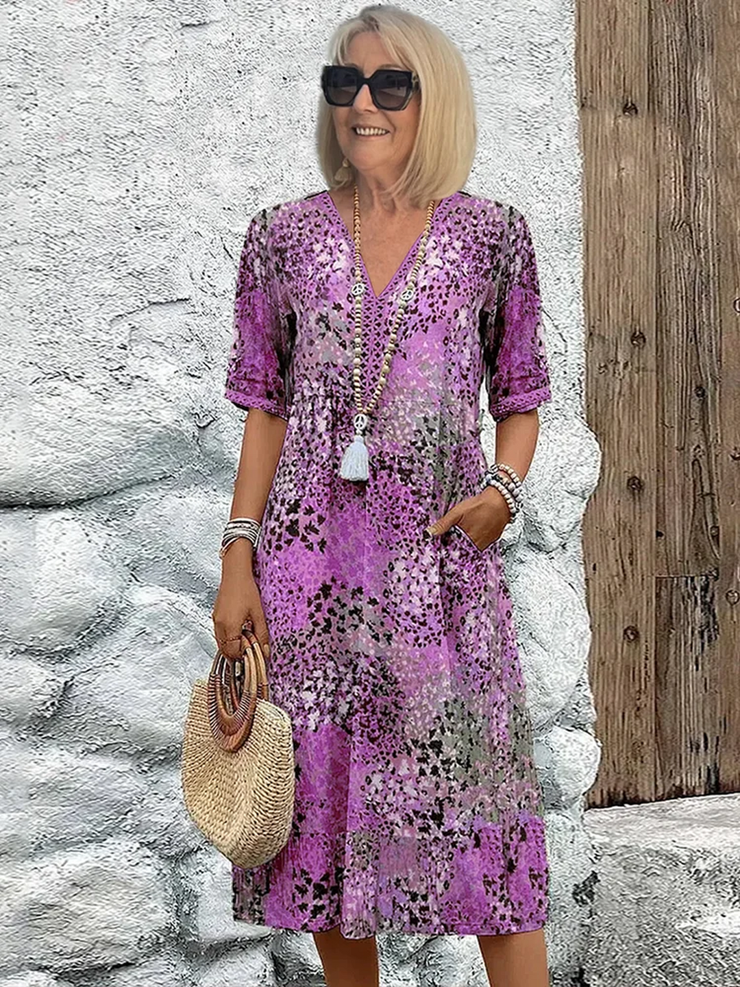 Ella | Women’s Summer Midi Printed Boho Dress