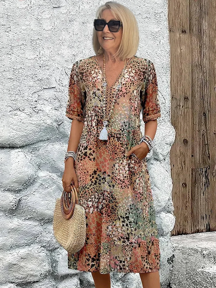Ella | Women’s Summer Midi Printed Boho Dress