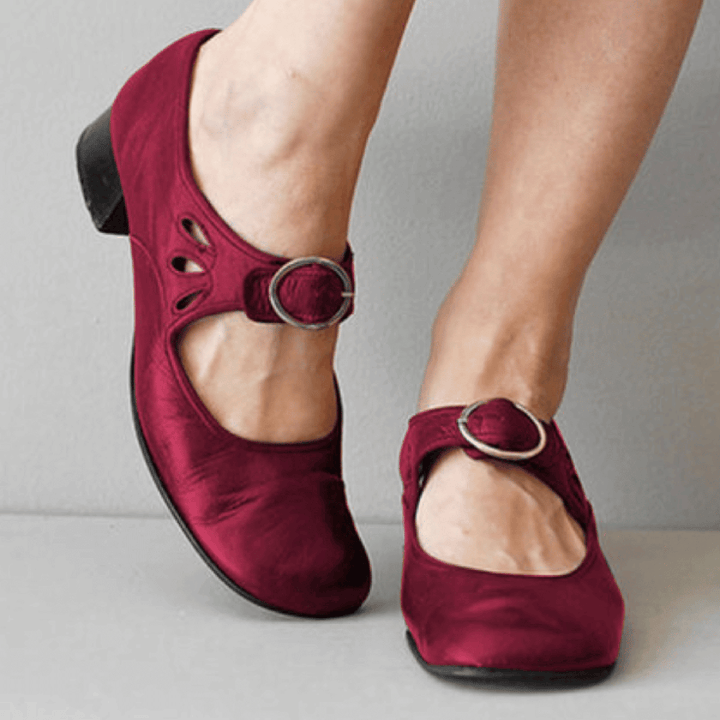 Ella | Women's Vintage Buckle Low Heel Sandals