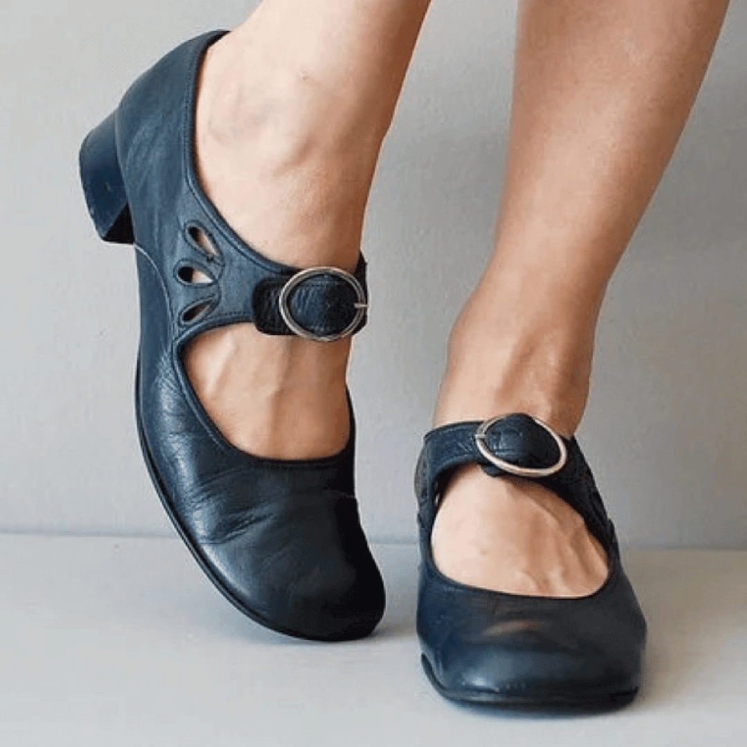 Ella | Women's Vintage Buckle Low Heel Sandals