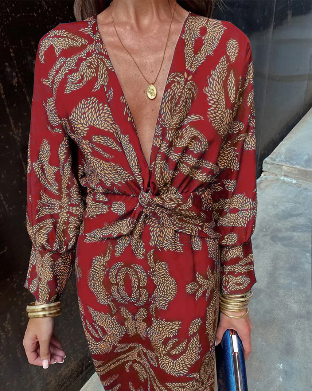 Emily | Women’s Summer Midi Wrap Printed Dress