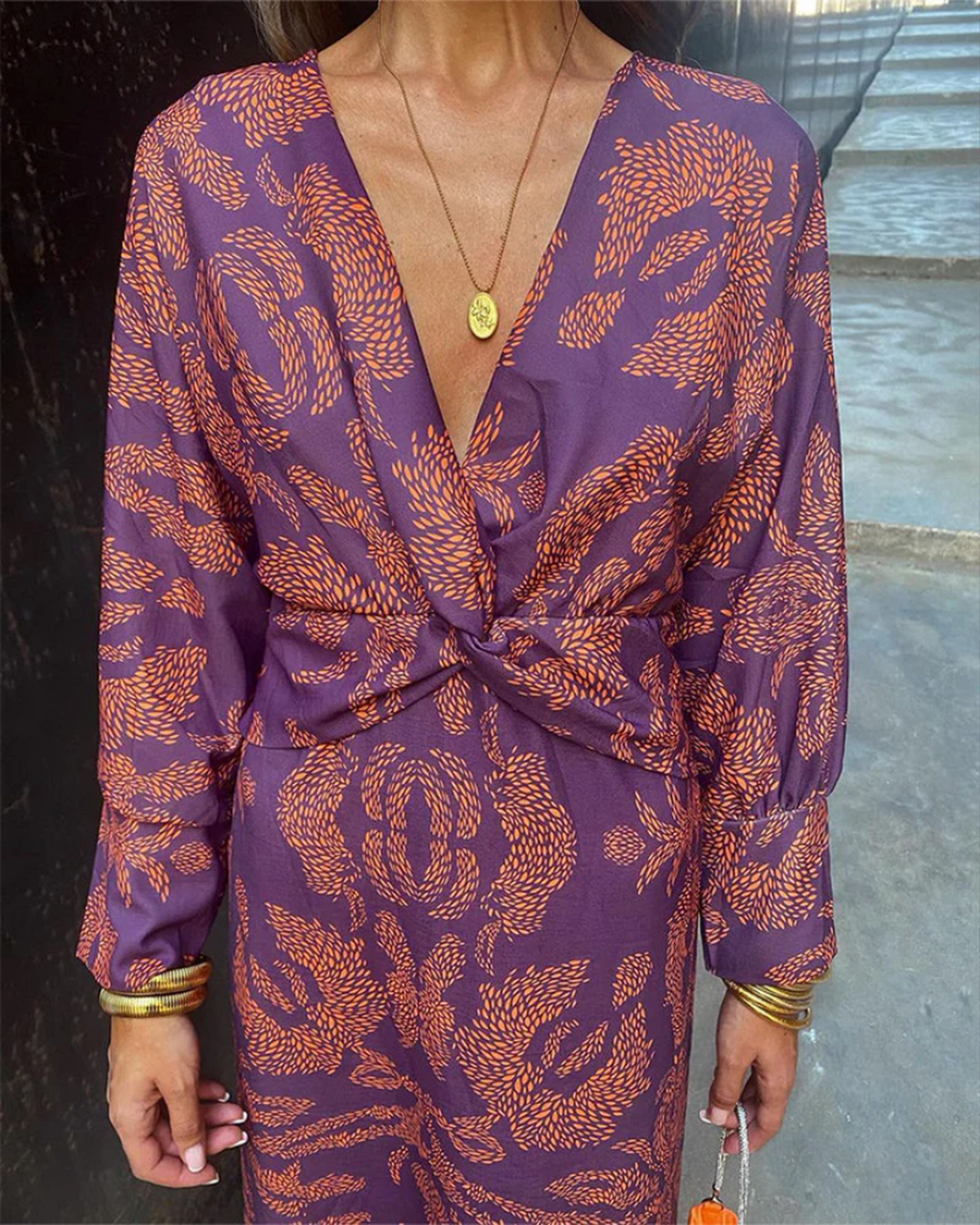 Emily | Women’s Summer Midi Wrap Printed Dress