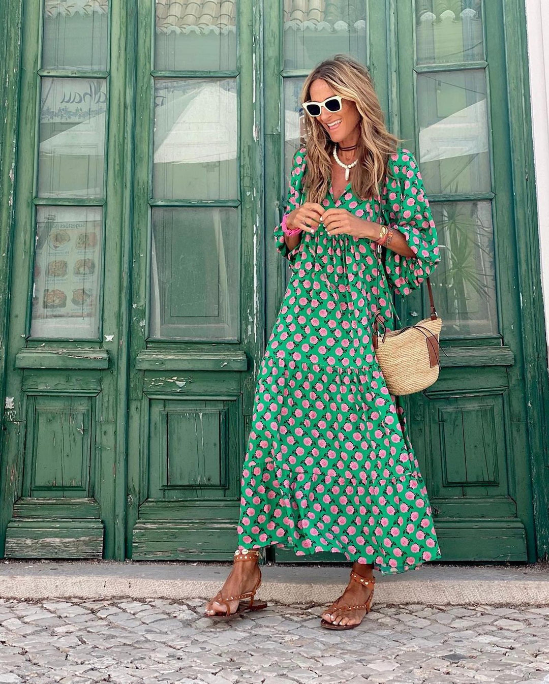 Emma | Women’s Breezy Summer Maxi Geometric Dress