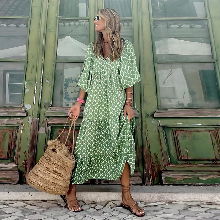 Emma | Women’s Breezy Summer Maxi Geometric Dress