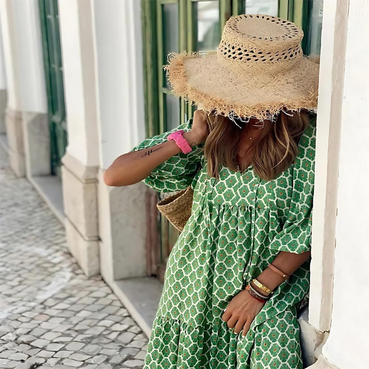 Emma | Women’s Breezy Summer Maxi Geometric Dress