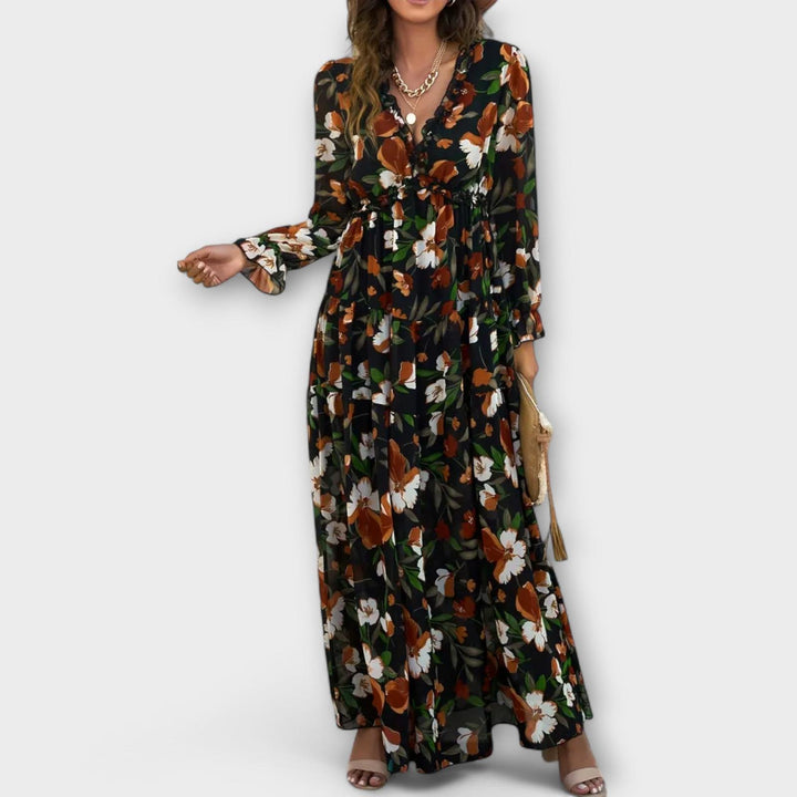 Erica | Women’s Summer Maxi Floral Ruffle Dress