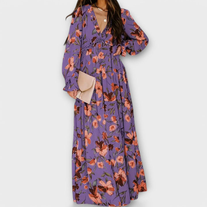 Erica | Women’s Summer Maxi Floral Ruffle Dress