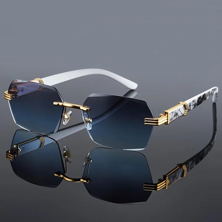 Ethan | Sunglasses Rimless Gradient Men's UV400 Protection Gold