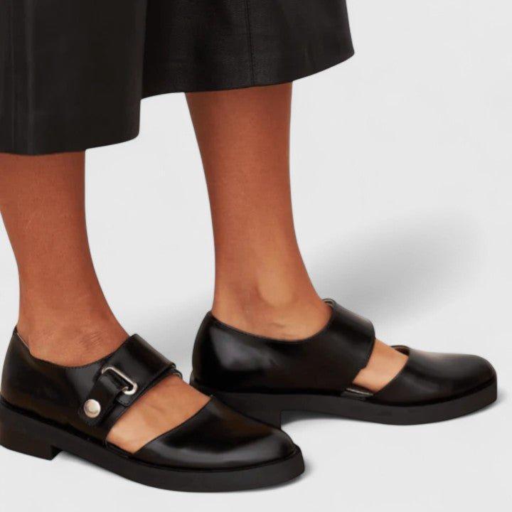 Evelyn | Mary Jane Shoes Chunky Sole Wide Strap Buckle Round Toe