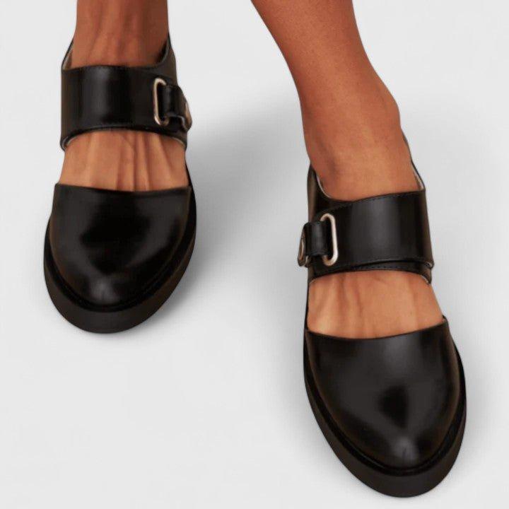 Evelyn | Mary Jane Shoes Chunky Sole Wide Strap Buckle Round Toe