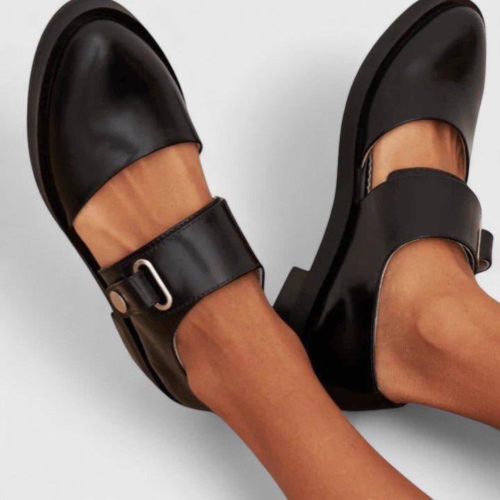 Evelyn | Mary Jane Shoes Chunky Sole Wide Strap Buckle Round Toe