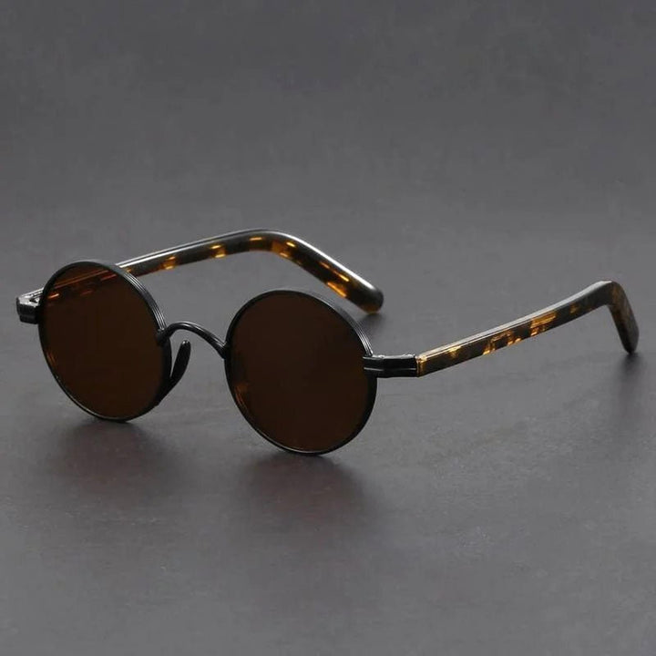 Evelyn | Sunglasses Retro Round Frame UV400 Metal Tortoiseshell