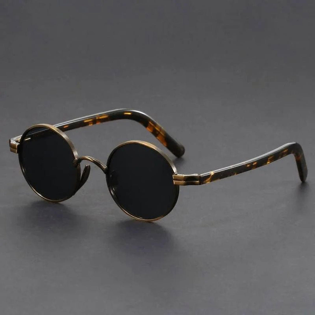 Evelyn | Sunglasses Retro Round Frame UV400 Metal Tortoiseshell