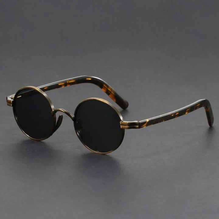 Evelyn | Sunglasses Retro Round Frame UV400 Metal Tortoiseshell