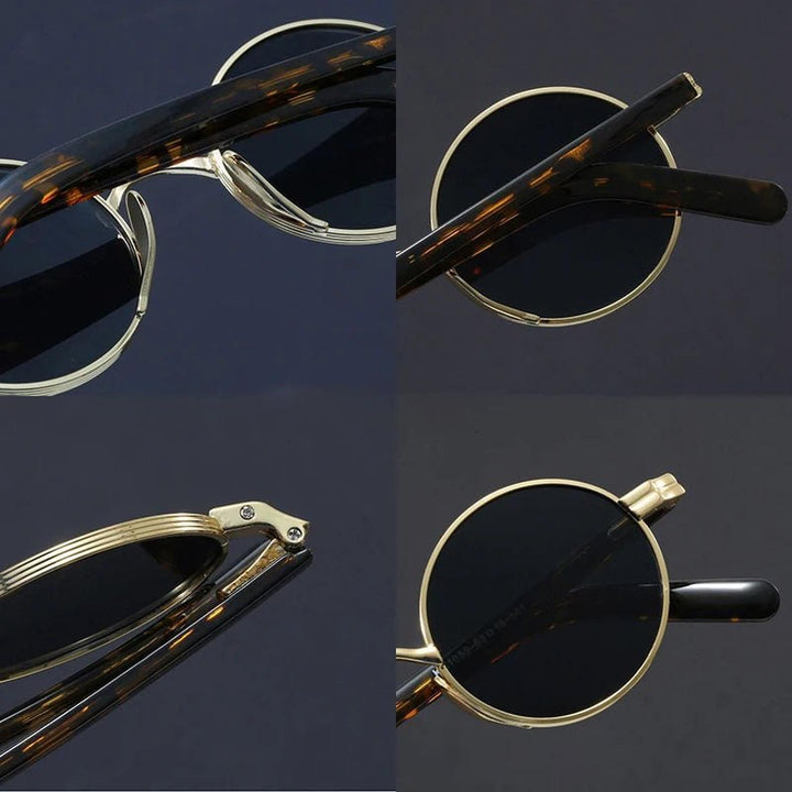 Evelyn | Sunglasses Retro Round Frame UV400 Metal Tortoiseshell