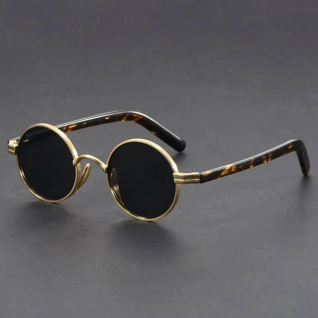 Evelyn | Sunglasses Retro Round Frame UV400 Metal Tortoiseshell