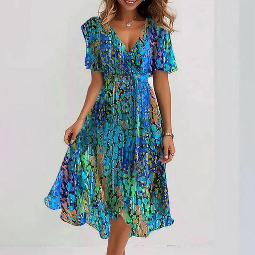 Evelyn | Women’s Floral Wrap Summer Midi Dress