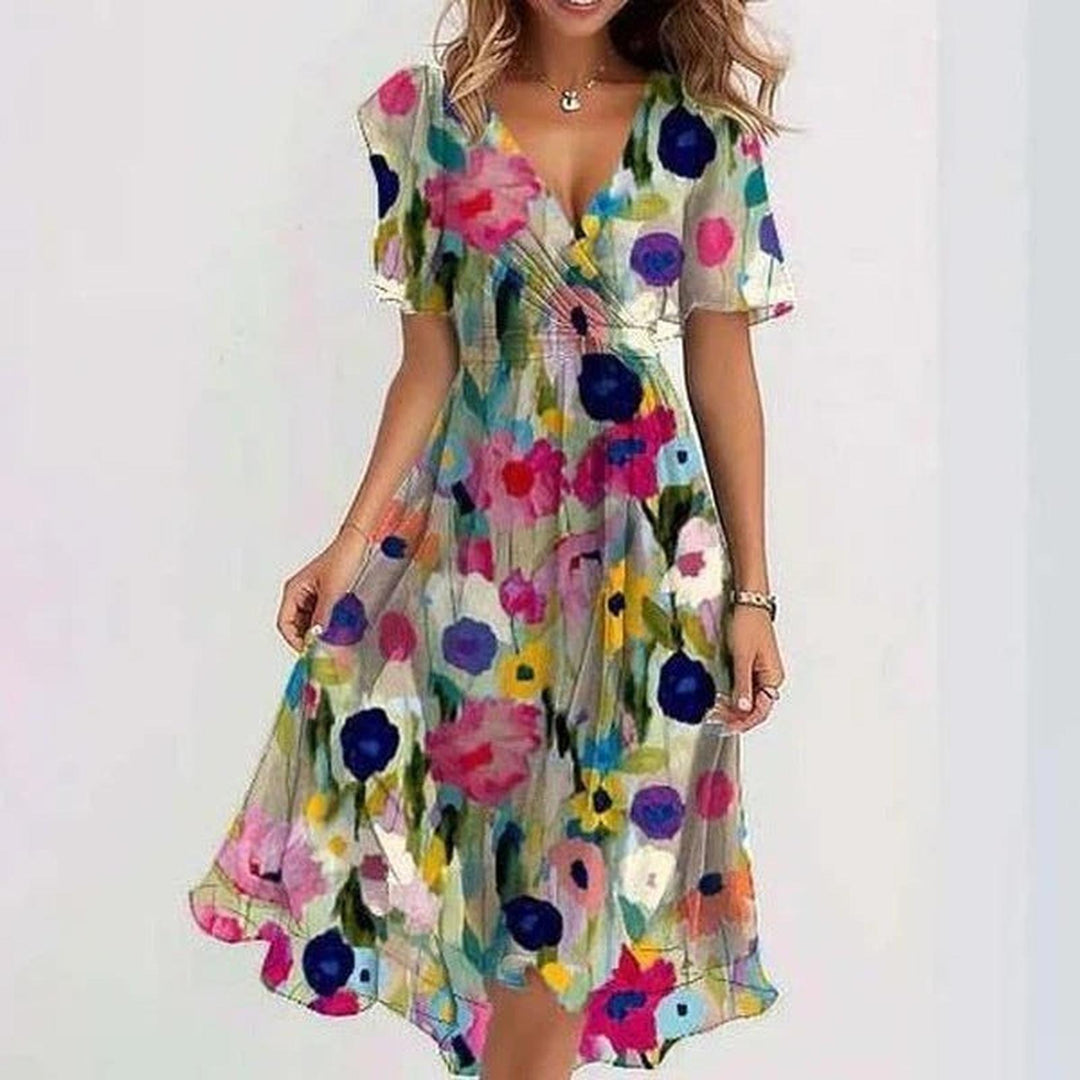 Evelyn | Women’s Floral Wrap Summer Midi Dress