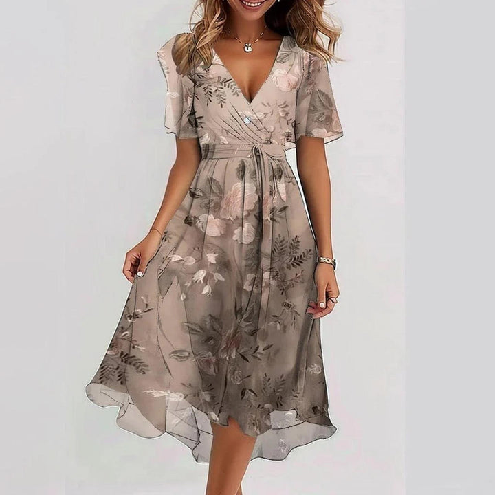 Evelyn | Women’s Floral Wrap Summer Midi Dress