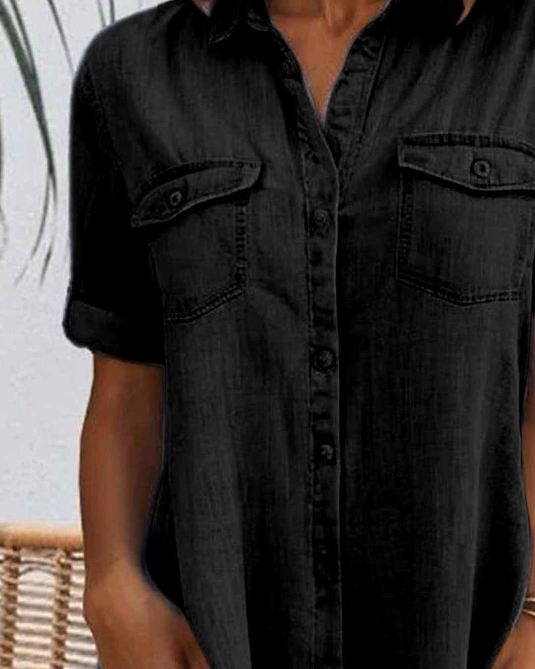Faith | Women’s Denim Button Summer Midi Dress