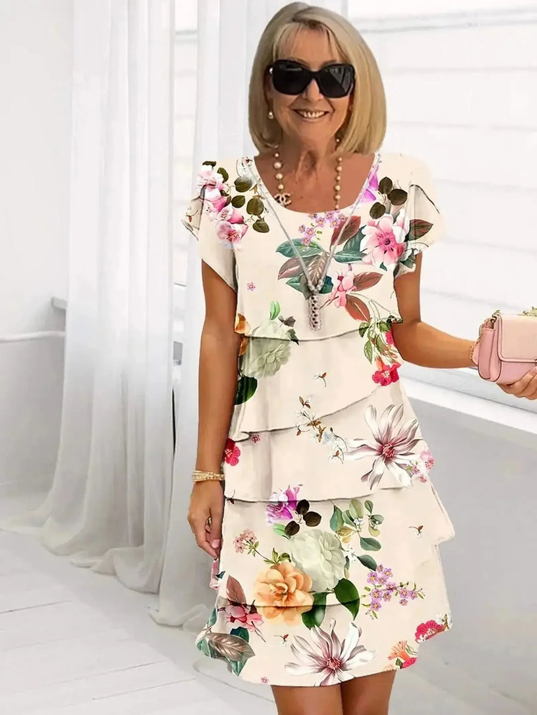Gabriella | Women’s Floral Summer Midi Dress Elegant Style